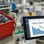 Fabrika üretim hattında ayrılan hurdalar ve tablette gösterilen fire oranı hesaplama grafiği