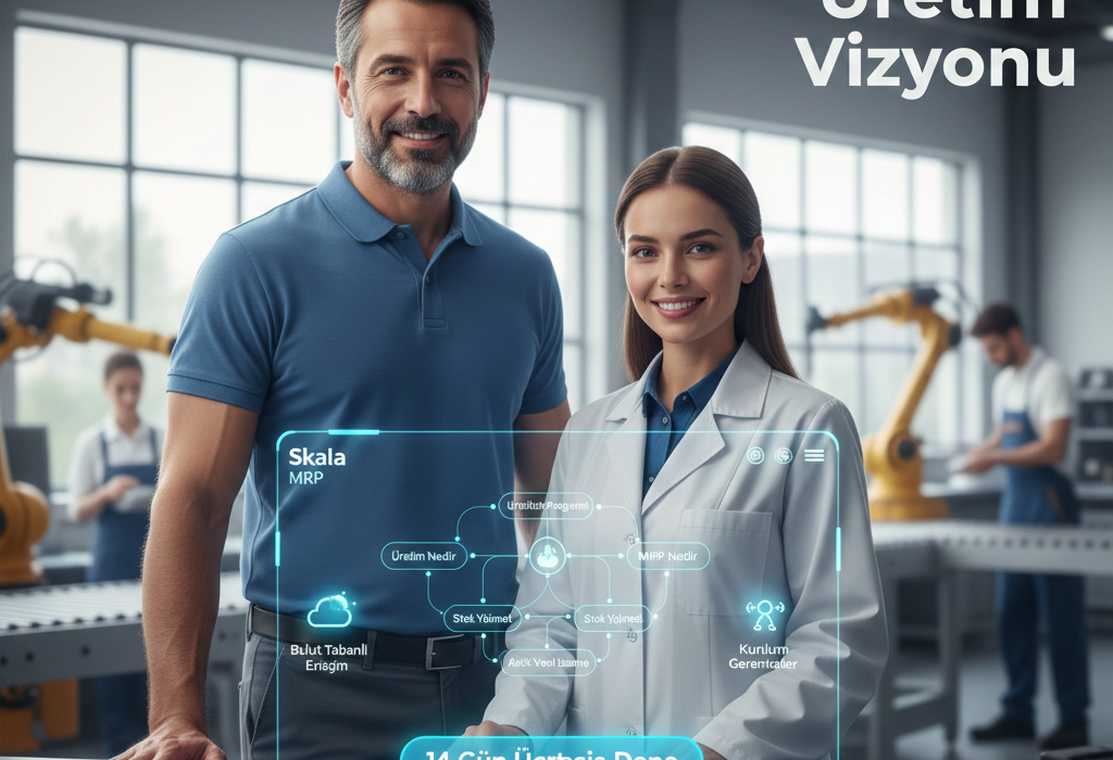 Skala MRP bulut tabanlı üretim takip programı ve 2026 akıllı üretim vizyonu.